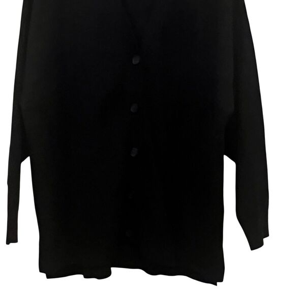 Zara Women’s Cardigan Sweater Size M Oversized Fit Black Button Down V-neck - Picture 7 of 10